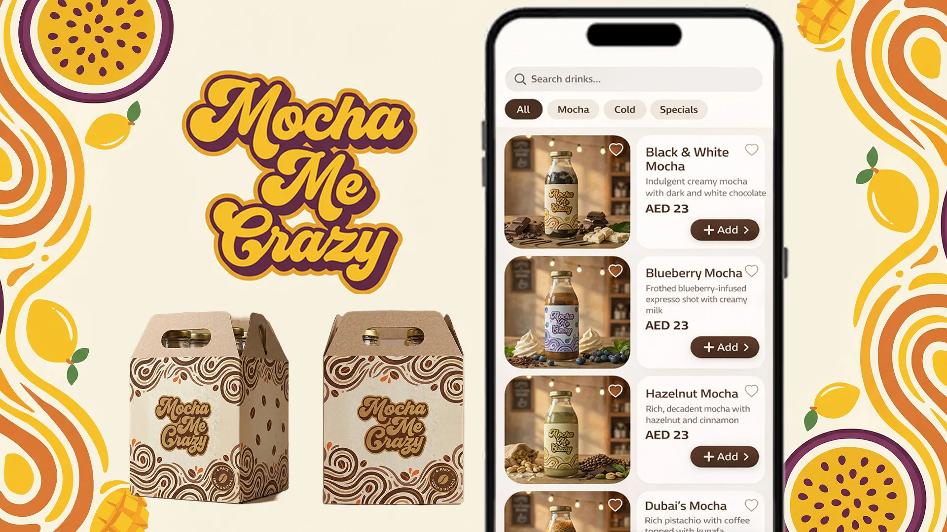 Mocha Me Crazy branding and delivery setup hero artwork