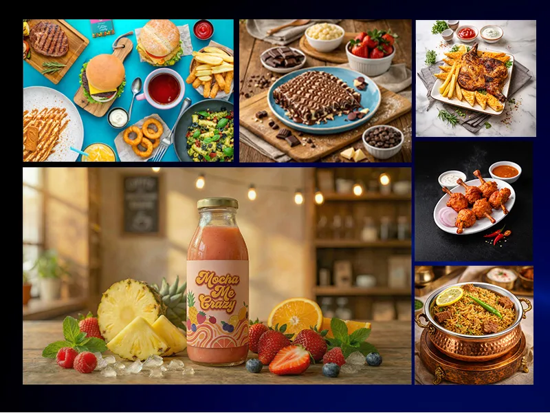 Menu photography composition concept