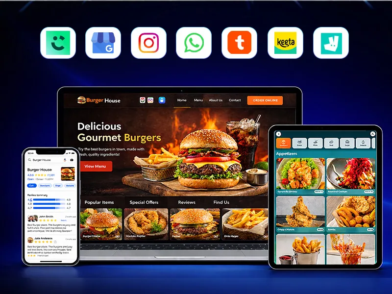 Restaurant digital platform mockup